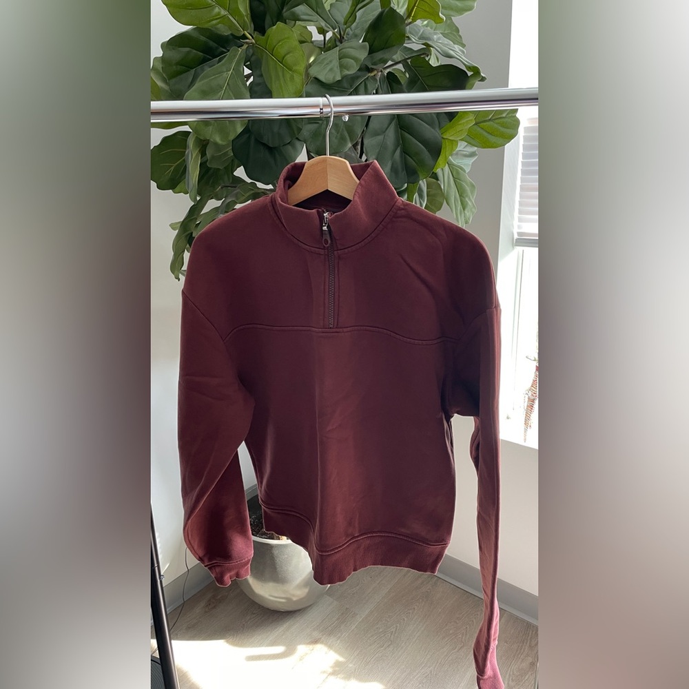 ASOS Women's Burgundy Zip-Up Sweater